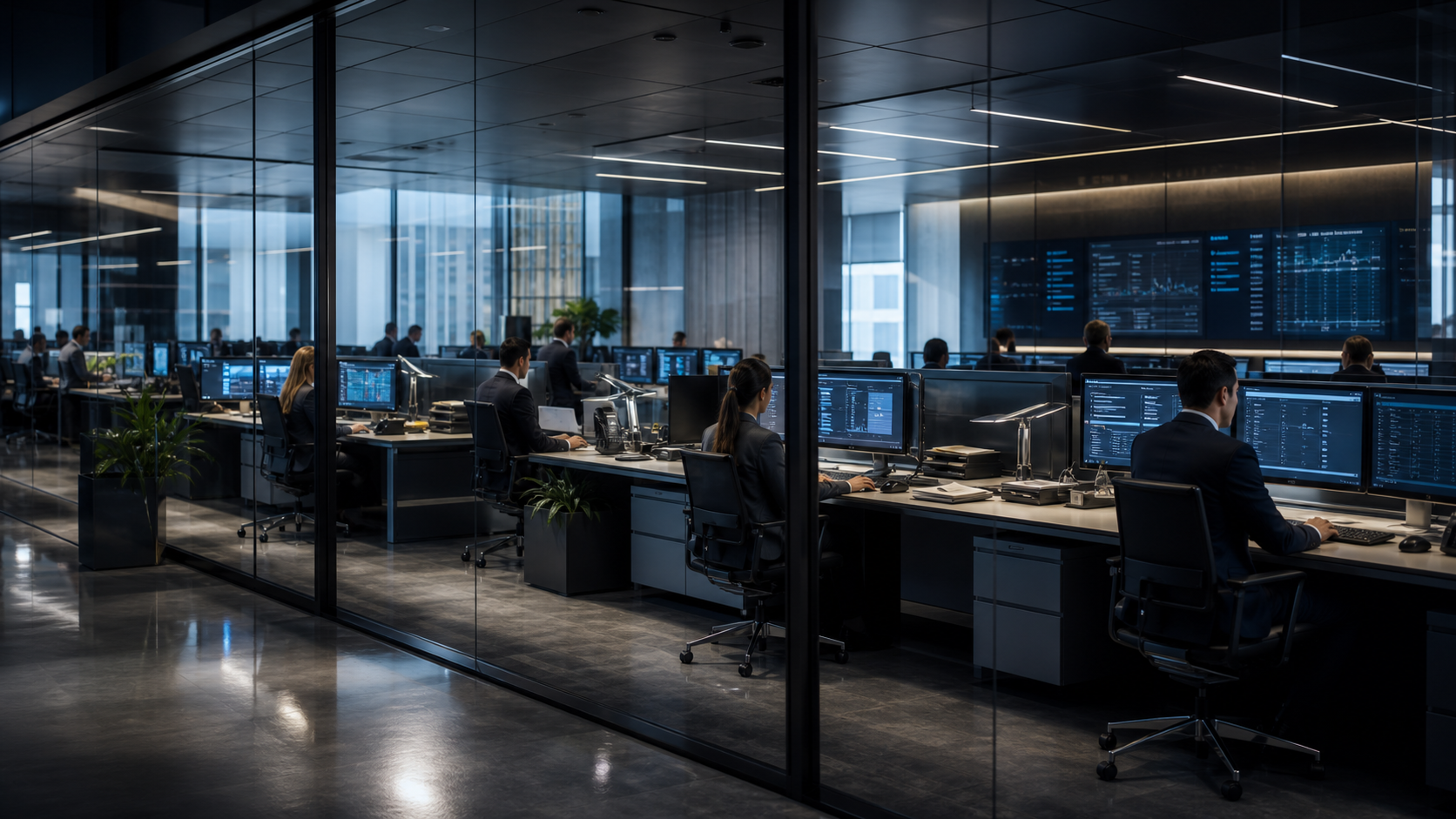 Consortium back-office operations floor